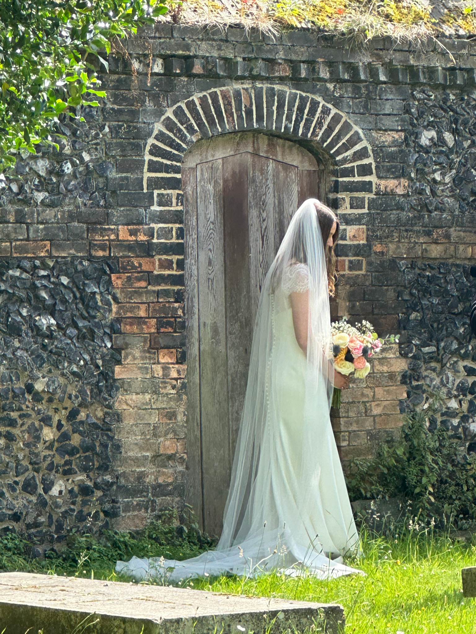 Bride at a rustic wedding venue