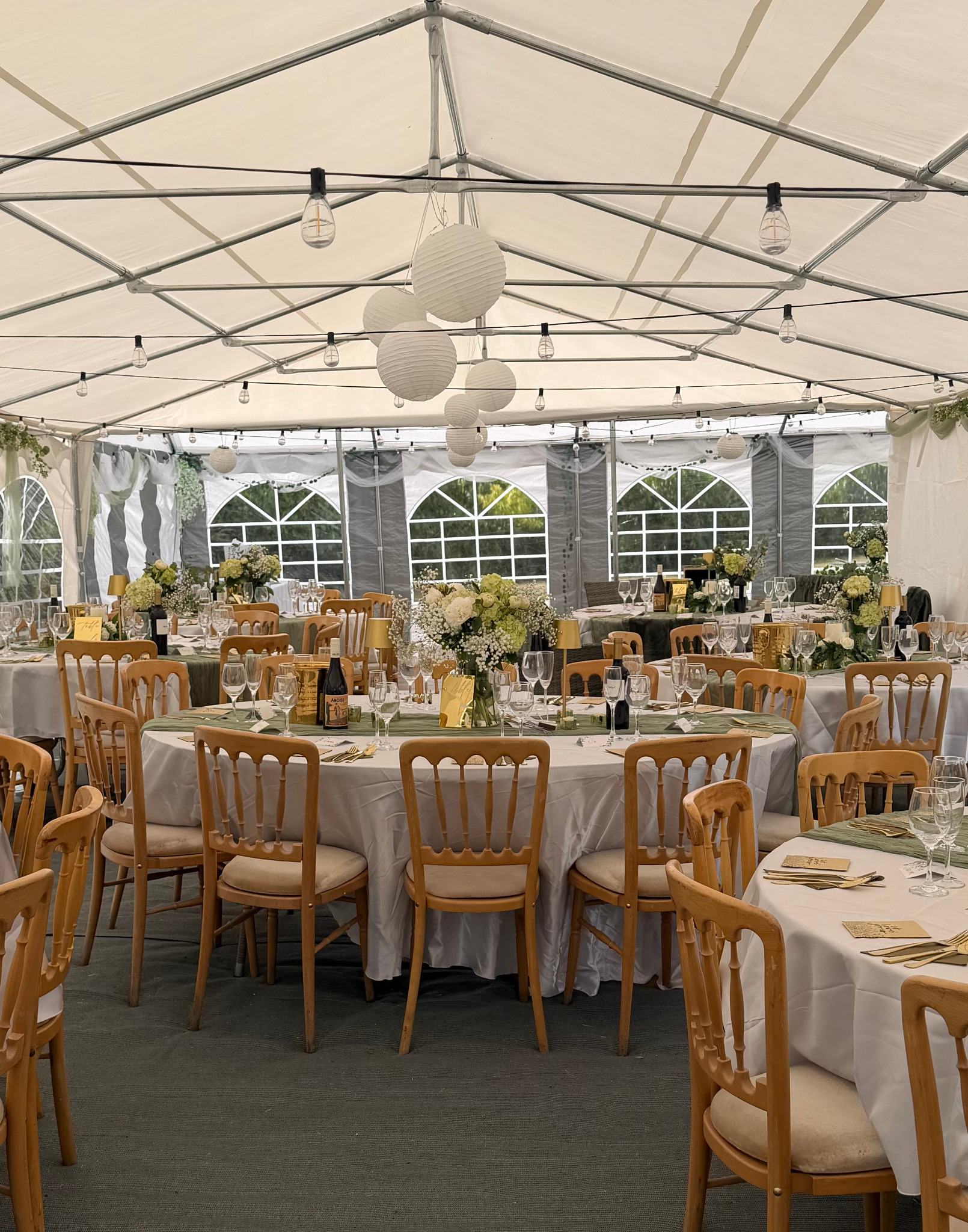 Marquee wedding tables
